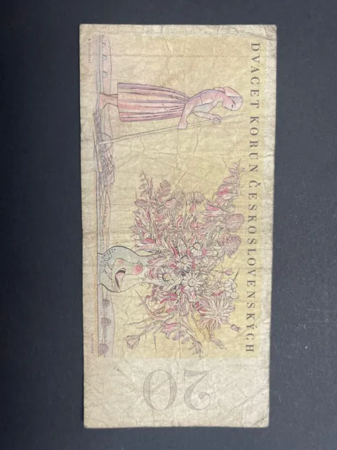 Tschechin 20 Korun 1949 Banknote 2 Stück Original #BAN105