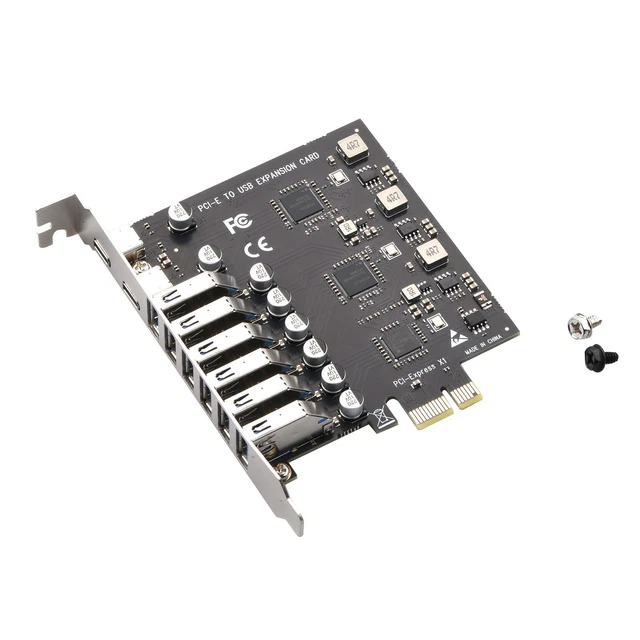 EXPANSION CARD PCI-E to 8-Ports USB3.2 Gen1 Controller Type C 5Gbps ...
