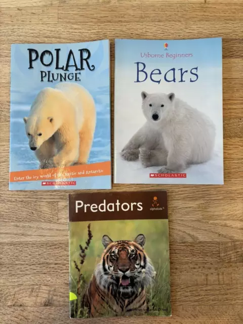 leveled readers books non-fiction lot of 9 Wolves penguins bears sharks New EUC 3