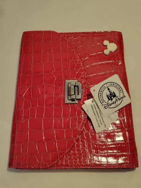 NWT Mickey Mouse Disney Parks Faux Alligator Skin Tablet Ipad Case New Pink