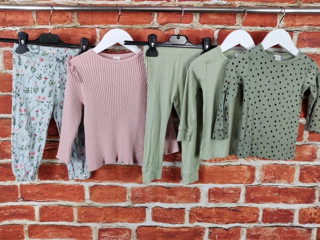 Baby Girl Bundle Age 12-18 Months Mantaray H&M Leggings Top T-Shirt Casual 86Cm