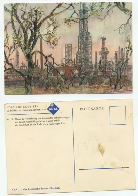 17347 - ARAL advertising card: the Ruhr area - artist card - old postcard