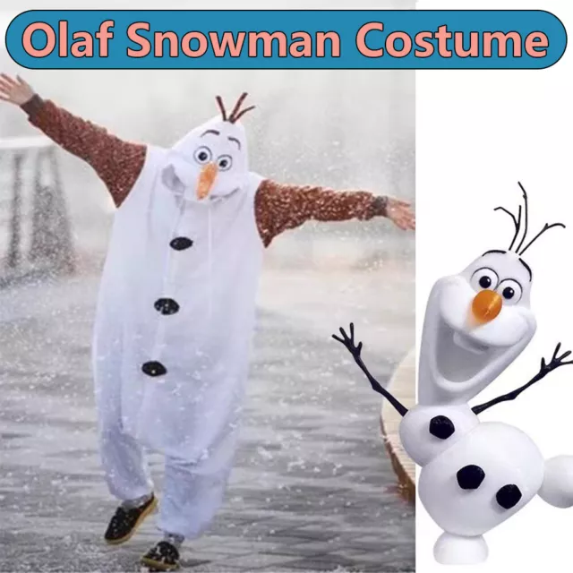 Adult Kids Frozen Olaf Snowman Kigurumi Animal Pajamas Costume Sleepwear