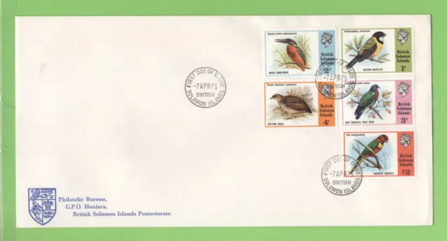 Br. Solomon Islands 1975 Birds commemorative set on First Day Cover