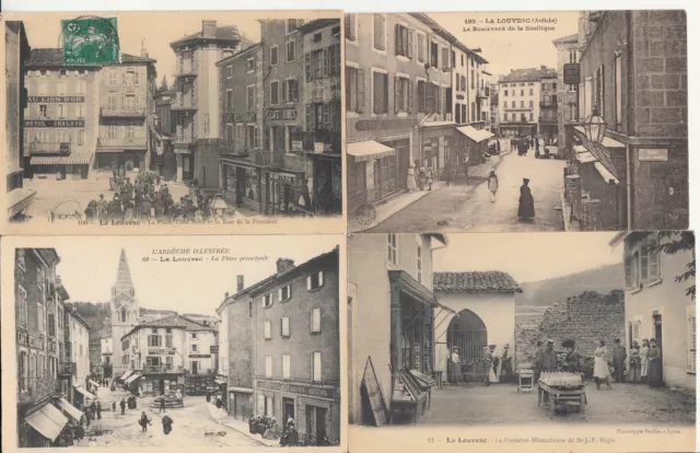 Lot 4 de cartes postales anciennes old postcards LA LOUVESC village ARDECHE 2