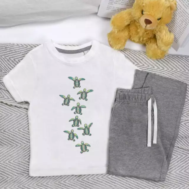 'Baby Sea Turtles' Kids Nightwear / Pyjama Set (KP021876) 2