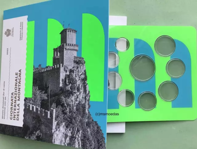 San Marino Offizieller Euro Kursmünzensatz 2022 Blister Berge leer empty