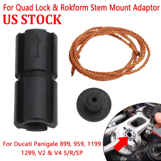 US For Ducati Panigale Quad Lock & Rokform Stem Mount Adaptor Navigation Bracket