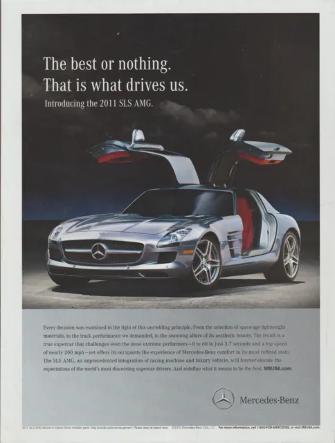 2011 Mercedes-Benz SLS AMG - Gull Wing Doors - "The Best Or Nothing" - Print Ad