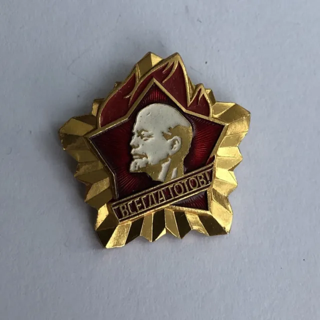 Distintivo di spilla comunista istruttore Lenin pioniere russo sovietico...