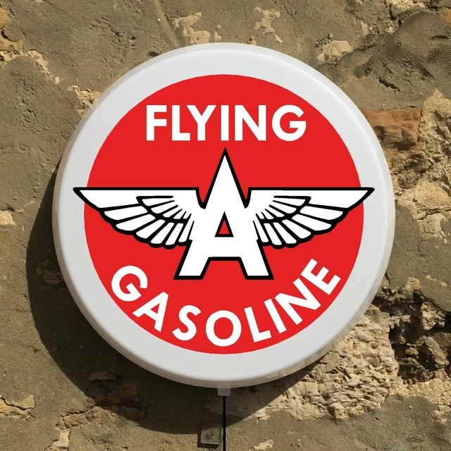Flying A Gasoline Led Illuminated Light Box Sign Garage Gas Station Automobilia
