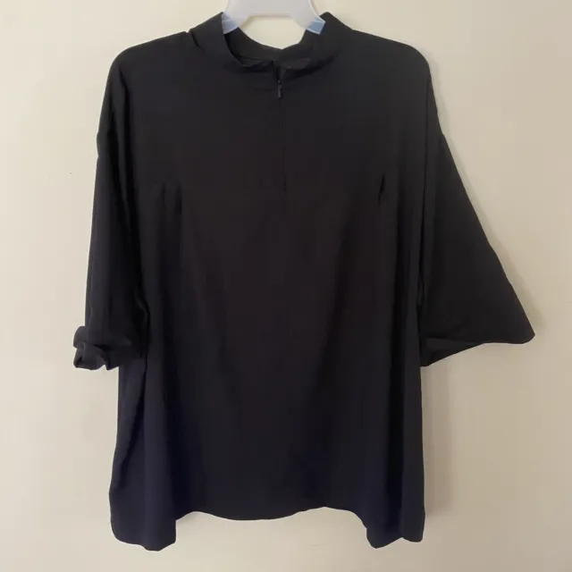 ASOS Curve NWT Women’s Size 20 Black Short Sleeve Mock-Neck Blouse Oversize