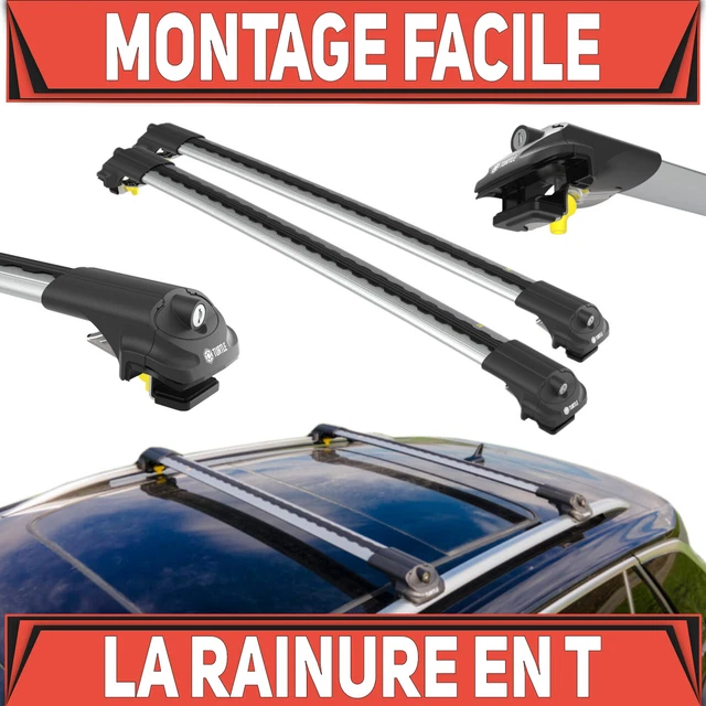 2 Barres De Toit Coulissantes Sur Rails Pour Peugeot Partner 2 L2