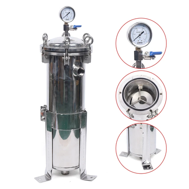 4 Bag Filter Housings Pressure 304 Stainless Steel Filter Device 150 PSI