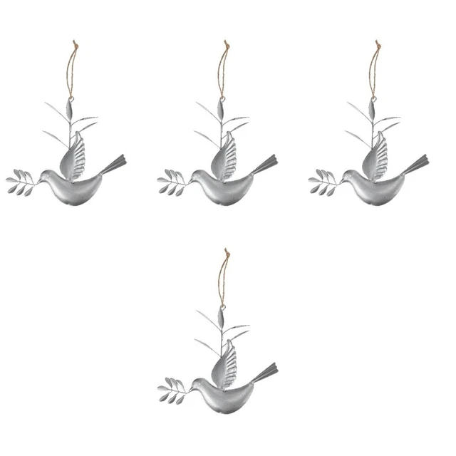 4x Vögel Wand Skulptur Kleine Hängen Vögel Dekorative Gefälschte Tauben 2