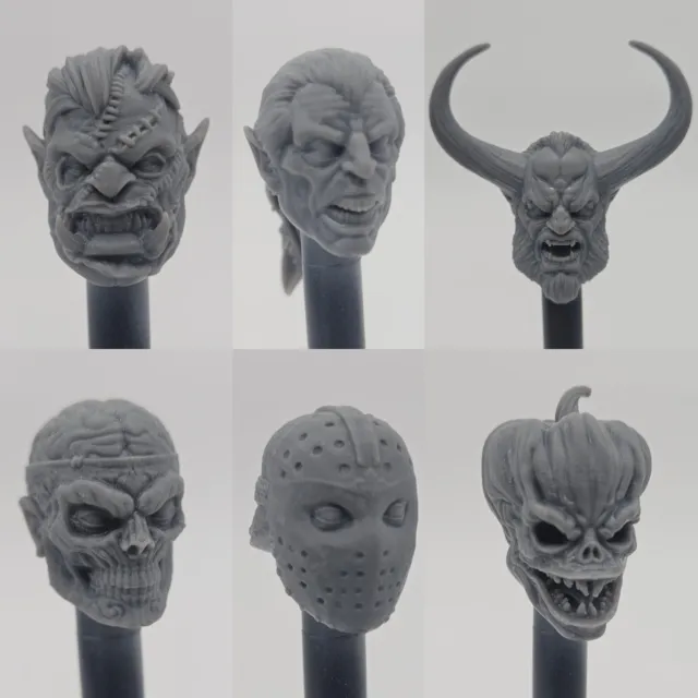 Custom 3d Printed Headsculpt Halloween Special Lot For Mythic Legions 1/12 Scale