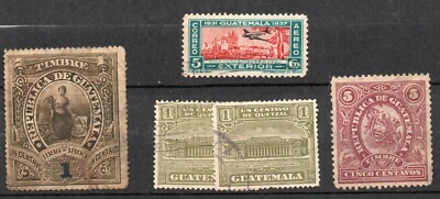 GUATEMALA VEDI FOTO T7981 LOTTO 5 RARE EMISSIONI D'EPOCA DA CLASSIFICARE 