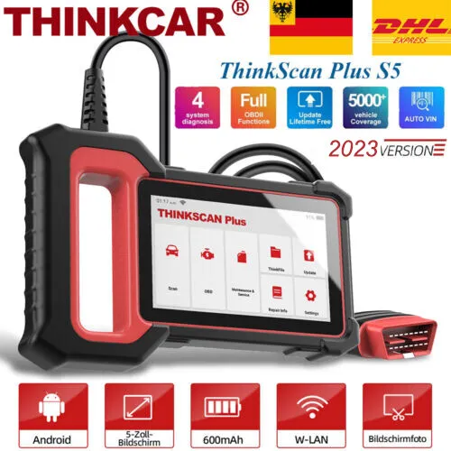 2023 ThinkScan Plus S5 Profi KFZ Diagnosegerät Auto OBD2 Scanner ABS/SRS/ECM/TCM