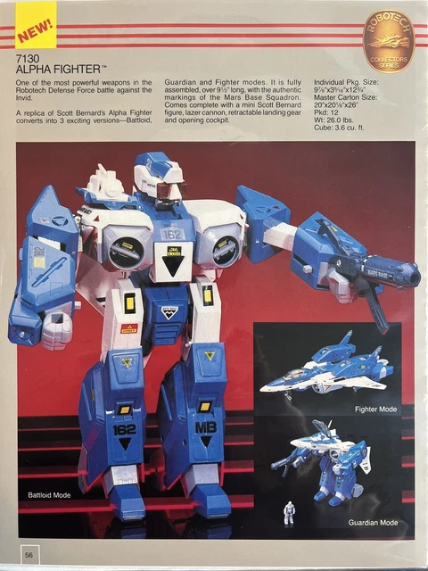 Rare vintage print ad Robotech,￼ Alpha Fighter, Scott Cyclone, ￼Matchbox catalog