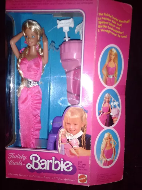 Poupée vintage Barbie Twirly curls/Cheveux tressés/1982 Mattel doll/Philippines