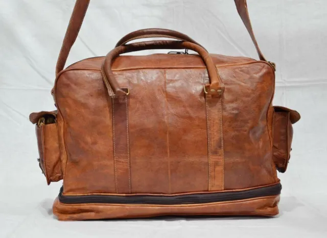 Sac de voyage en cuir Vintage pour hommes, sac de sport, week-end, bagage à... 3