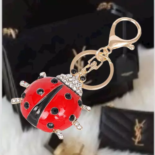 Porte-clés pendentif - coccinelle en Cristal - (5,5 x 5,5 x 2,5 cm) 3