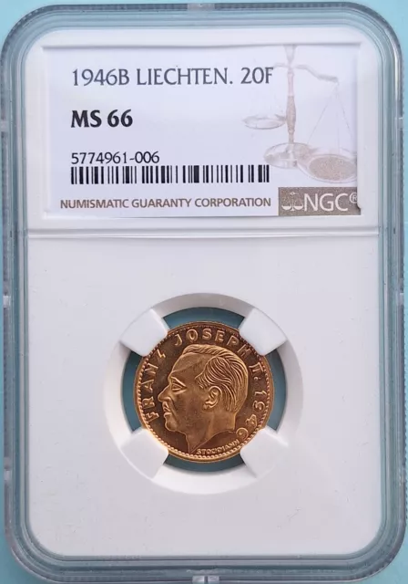 20 Franken 1946 Liechtenstein Goldmünze 3