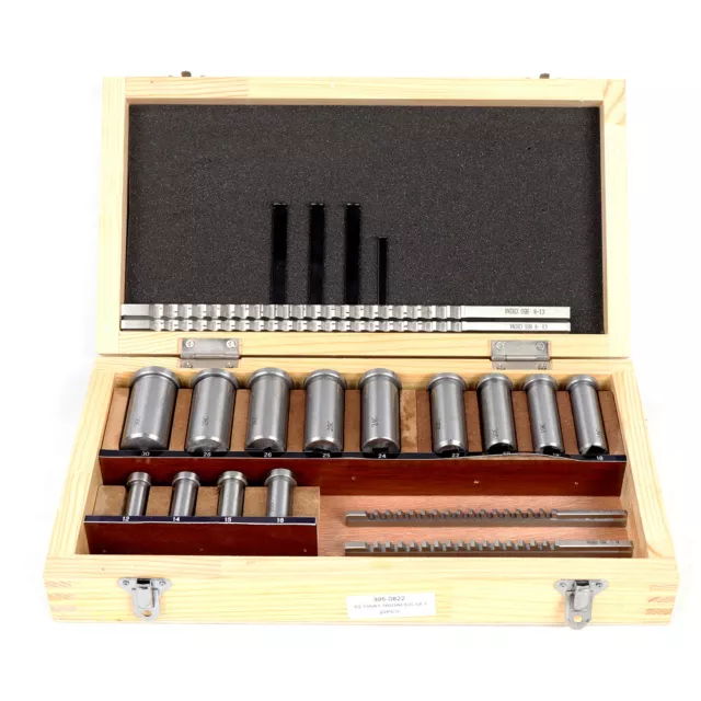 22pc Keyway Broach Kit Ferrule Bushing Gasket Set 4 Broaches 13 Collared Bushing