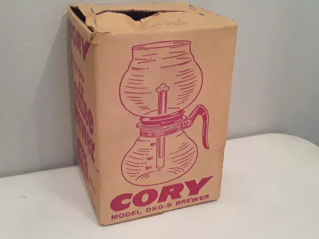 Vtg CORY Glass COFFEE Vacuum BREWER Pot 4-8 Cup #DKG-S (Original RARE BOX ONLY) Vtg CORY Glass COFFEE Vacuum BREWER Pot 4-8 Cup #DKG-S (Original RARE BOX ONLY)