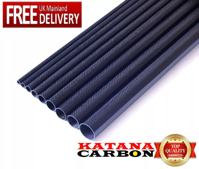 1 x 3k Carbon Fiber Tube OD 12mm x ID 10mm x 1000mm (1 m) (Roll Wrapped) Fibre