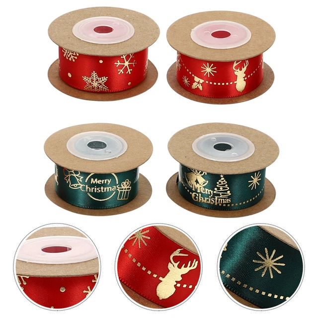 4 rollen von Weihnachten Verpackung Band Weihnachten Verdrahtet Bänder