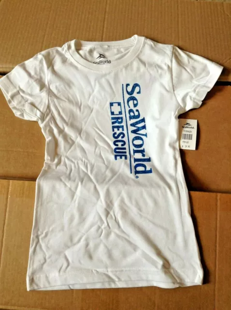 Seaworld Rescue T-Shirt Youth Large Glitter Blue Letters