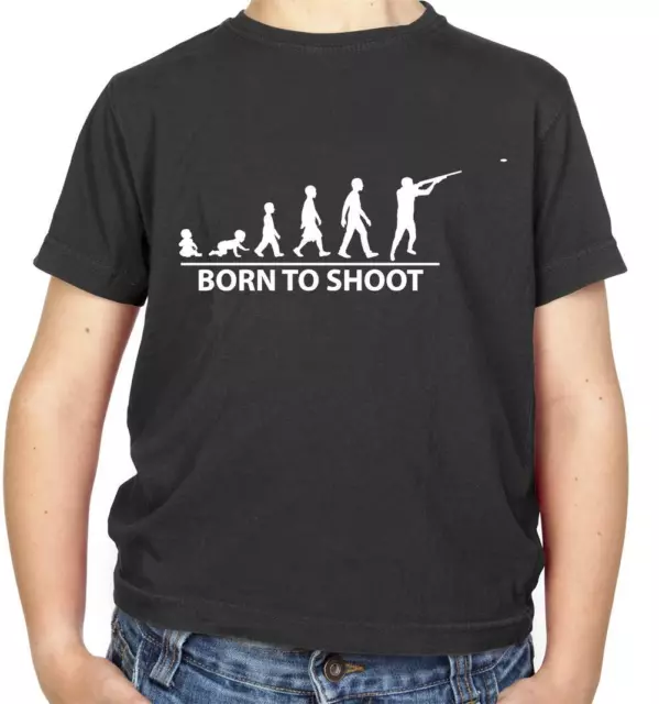 Born To Shoot (Clay Pigeon) Kids T-Shirt - Trap Shooting - Skeet - Gun - Sport