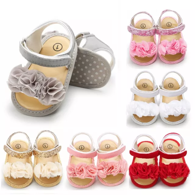 Sandali principessa fiori bambina scarpe estive suola morbida 0-18 M