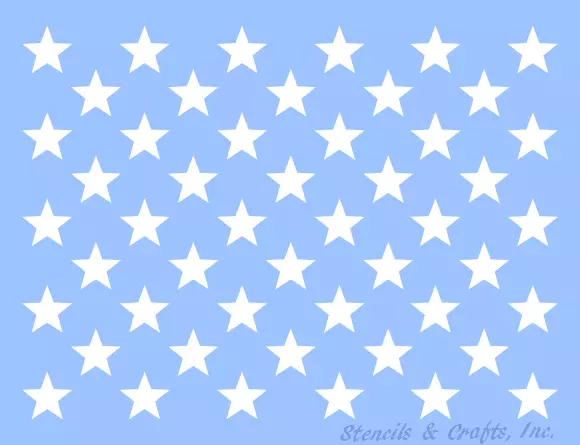 3/4 STAR STENCIL 50 STARS AMERICAN FLAG PAINT COLOR TEMPLATE