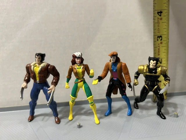 Marvel Heavy Metal Heroes 90s Toys Loose Lot Of 4 X-Men Gambit Wolverine Rogue