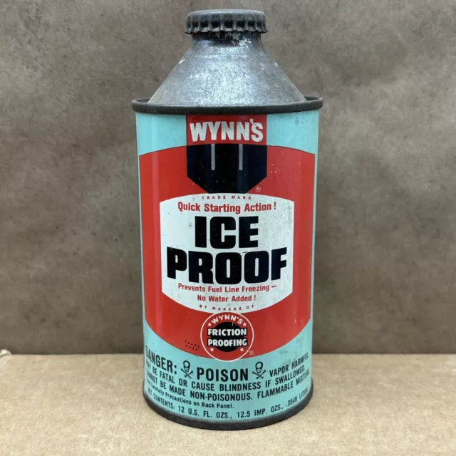 Vintage Wynn’s Friction Proof Cone Top Can Ics Proof - empty