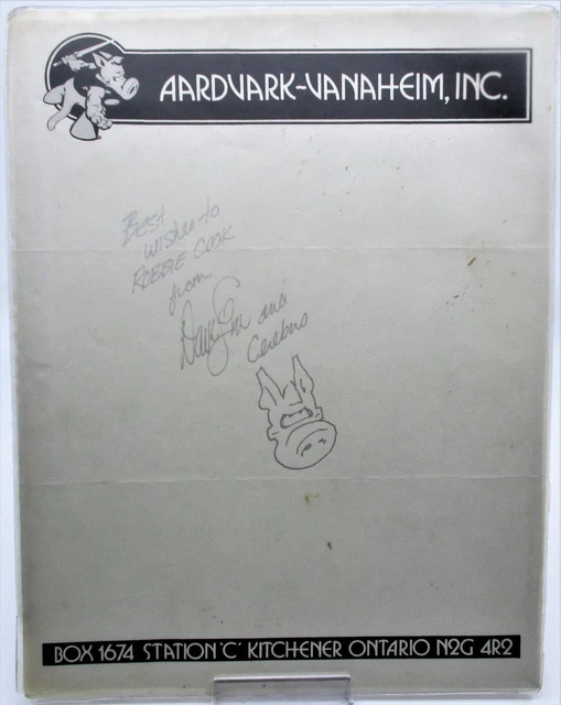 1984 Dave Sim Autographed Cerebus Drawing on Aardvark-Vanaheim Stationary