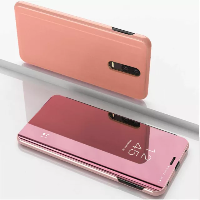 For OPPO Reno 2 Z 5G AX 5 S 7 R17 Pro Luxury Mirror Clear View Flip Case Cover