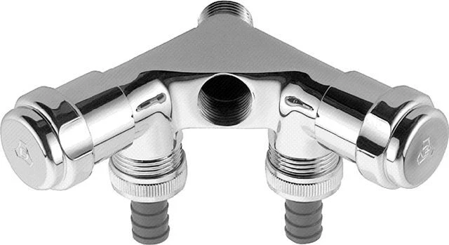 Válvula doble Grohe WAS simple DN15 con RV cromo, 41020