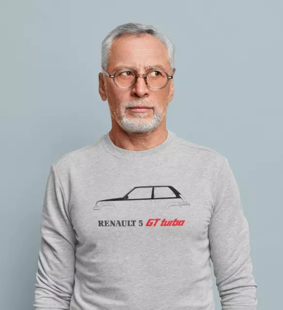 Sweat-Shirt Gris Chiné Renault 5 Gt Turbo - Taille Xxl - Article Neuf