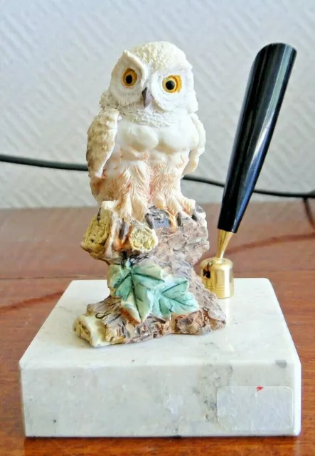 Porte Stylo  Presse Papier  Avec Figurine Chouette Hibou