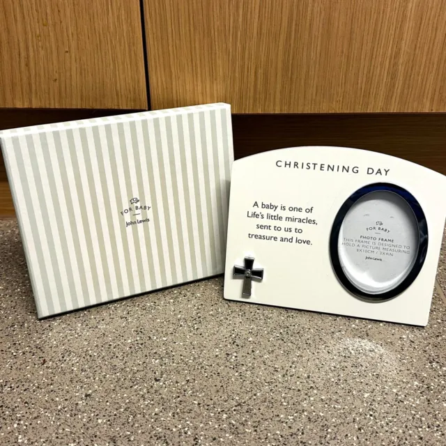 John Lewis 'For Baby' Christening Day Silver Photo Frame - Boxed