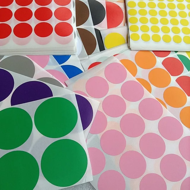 Many Sizes Colour Sticker Dots Adhesive Round Labels Circular Spot Scrapbook