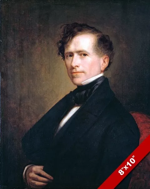 Us President Franklin Pierce Portrait Painting History Art Real Canvas Print