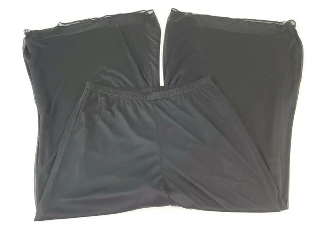 Dress Barn Womens Pants XLP Extra Large Petite Palazzo Sheer Lined Black Party