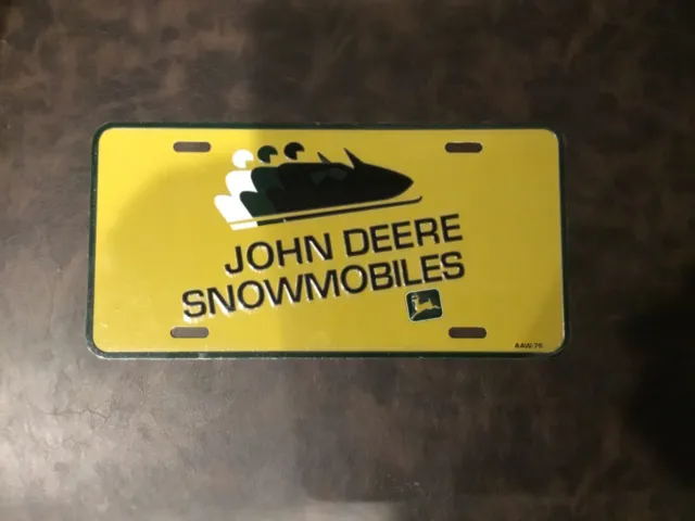 John Deere Snowmobiles - Nos - Embossed License Plate -