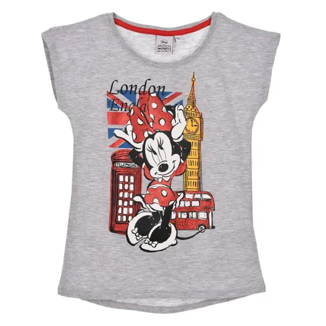 T-Shirt Maglietta Minne Manica Corta Estiva Bambina Disney 3/8 Anni - Ep1087Grig