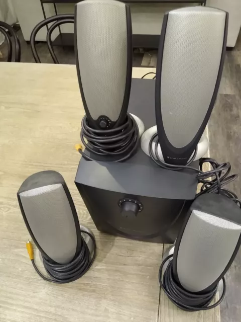 Altec lansing multimedia computer shop speaker system powered subwoofer ada745