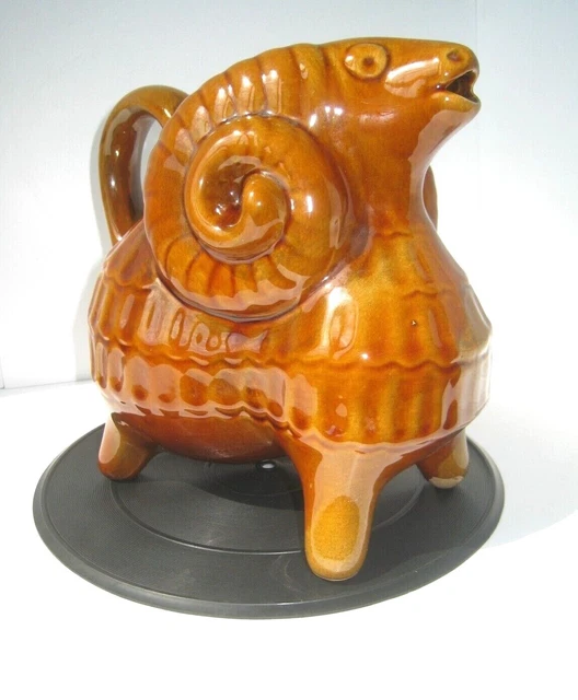 Ukrainian Home décor pottery  Ceramic Ram Decanter, Vintage Soviet clay decanter